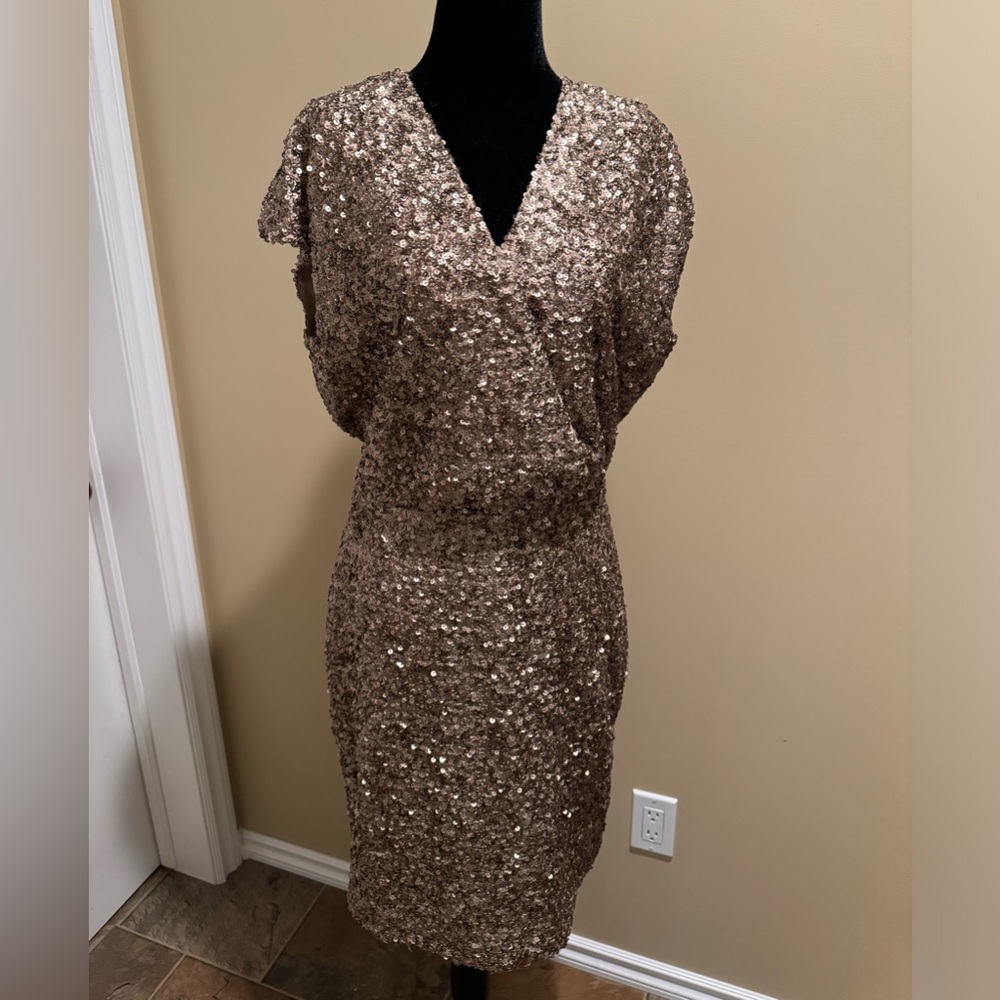 RW&Co Sequin Open Back Mini Dress